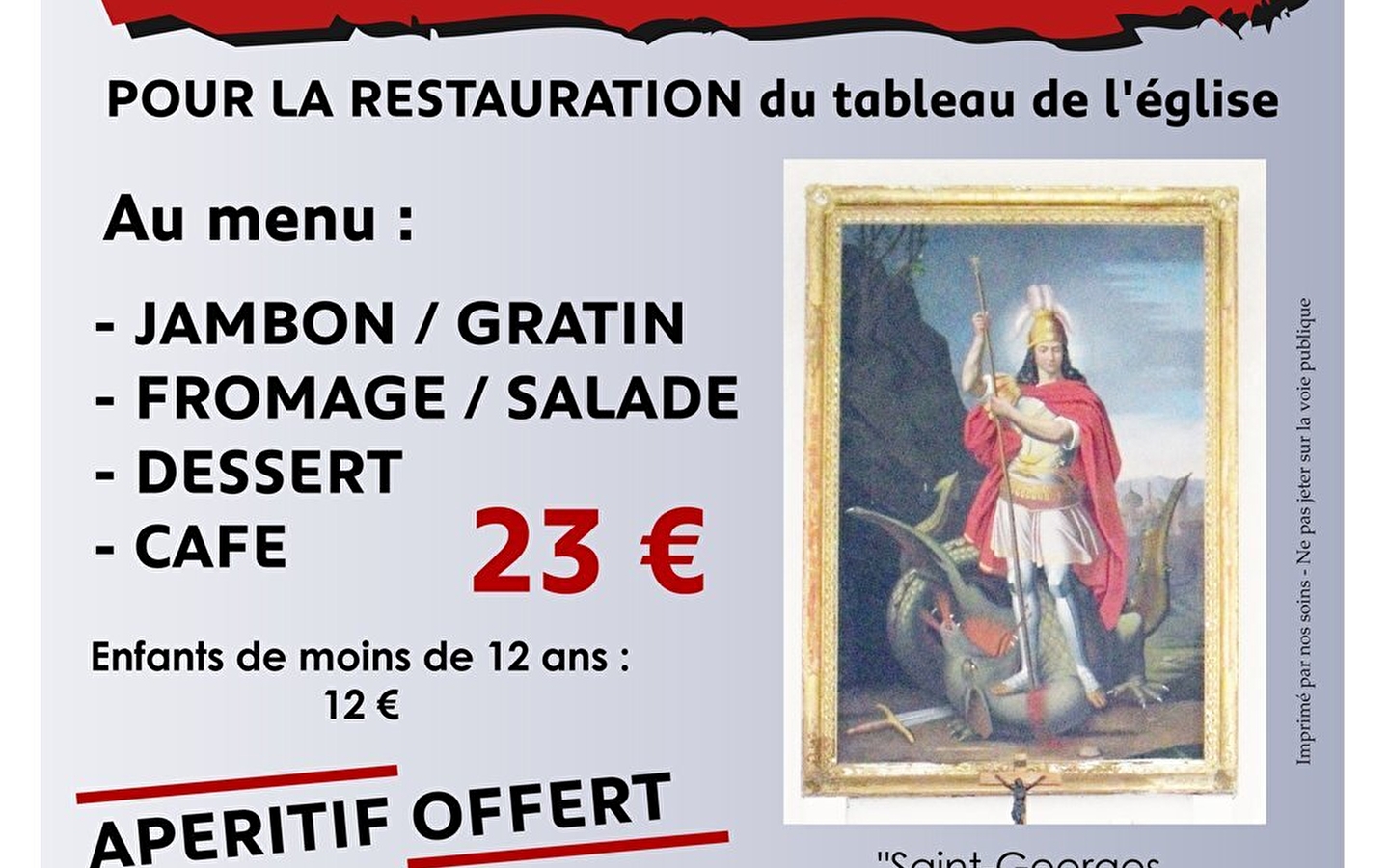 Repas solidaire pour la restauration du tableau de l'église