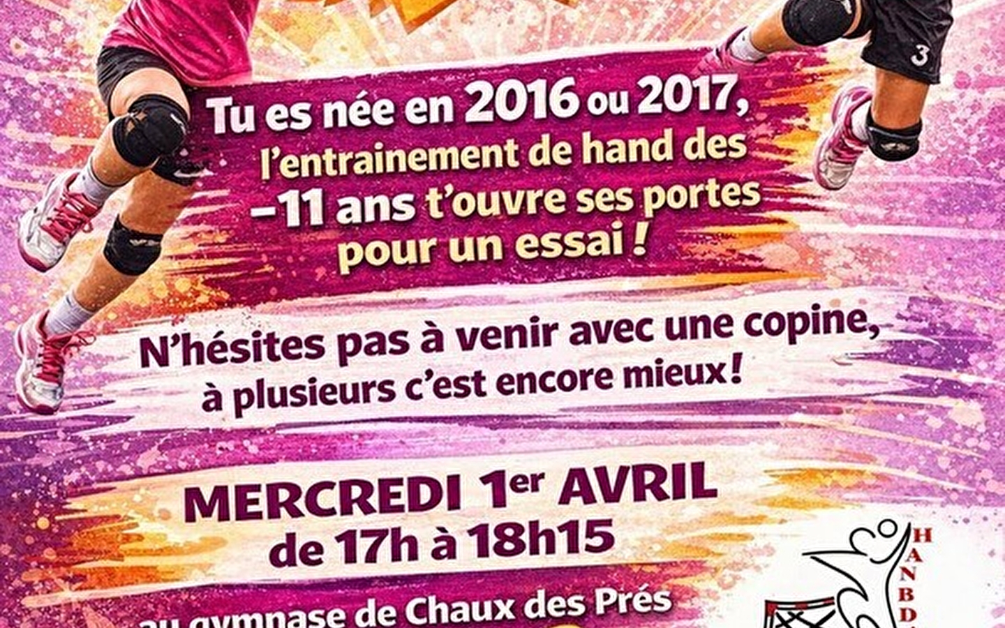 Découverte du HANDBALL / équipe filles moins de 11 ans.