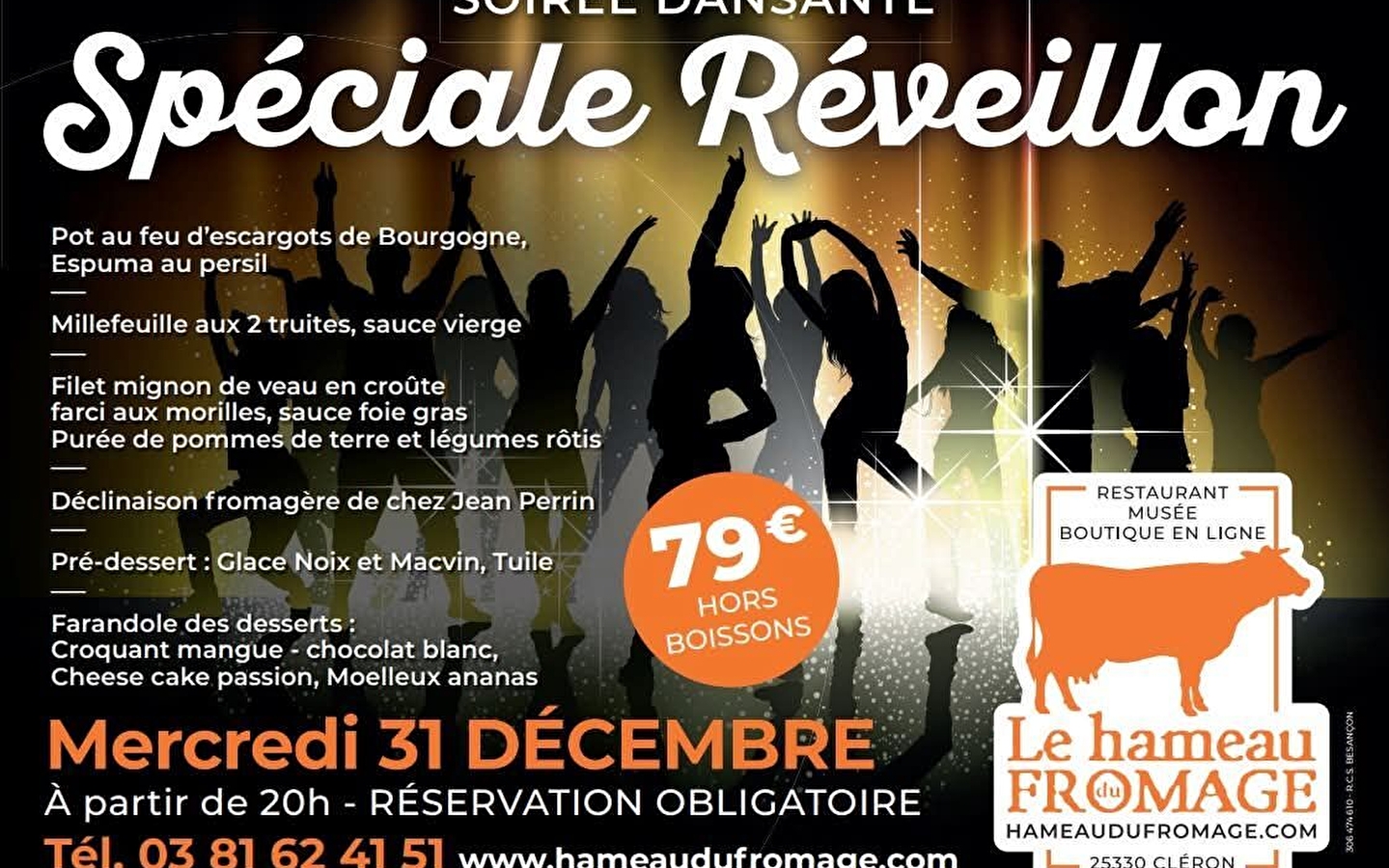 Soirée dansante spécial Réveillon au Hameau du fromage