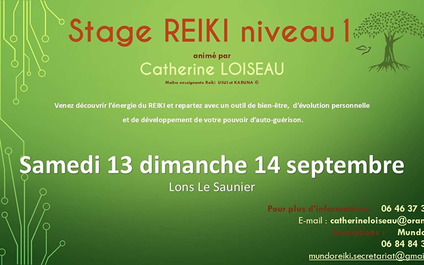 Stage Reiki Usui 1er degré 