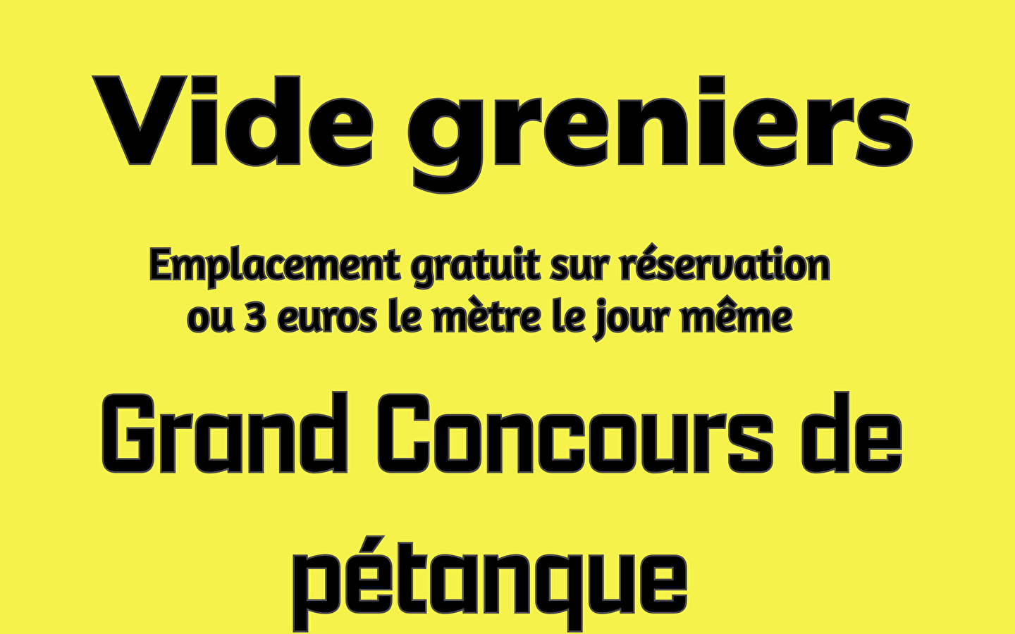 vide-greniers et grand tournois de pétanque