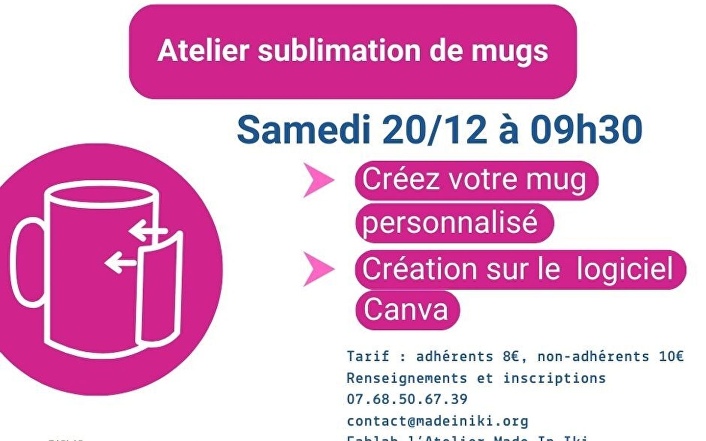 Atelier mug personnalisé