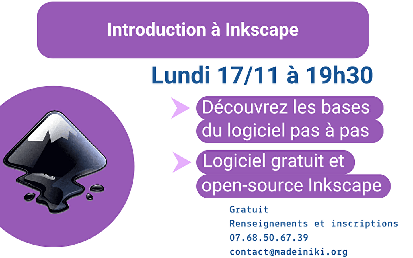 Atelier découverte logiciel Inkscape
