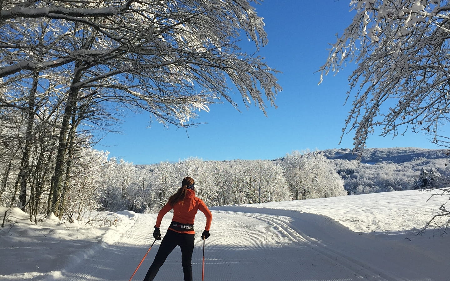 Piste rouge de ski de fond du Plateau de Retord : Les Clarines