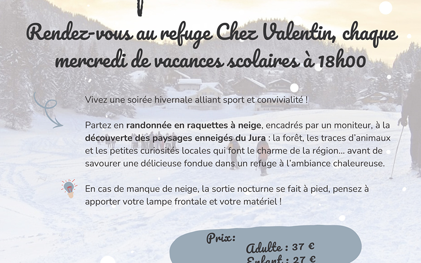 Soirée raquettes et fondue