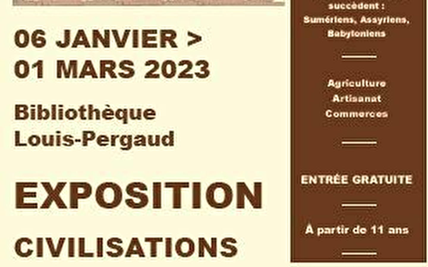 Exposition : Civilisations antiques
