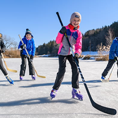 Patinage sur le lac de Lalleyriat